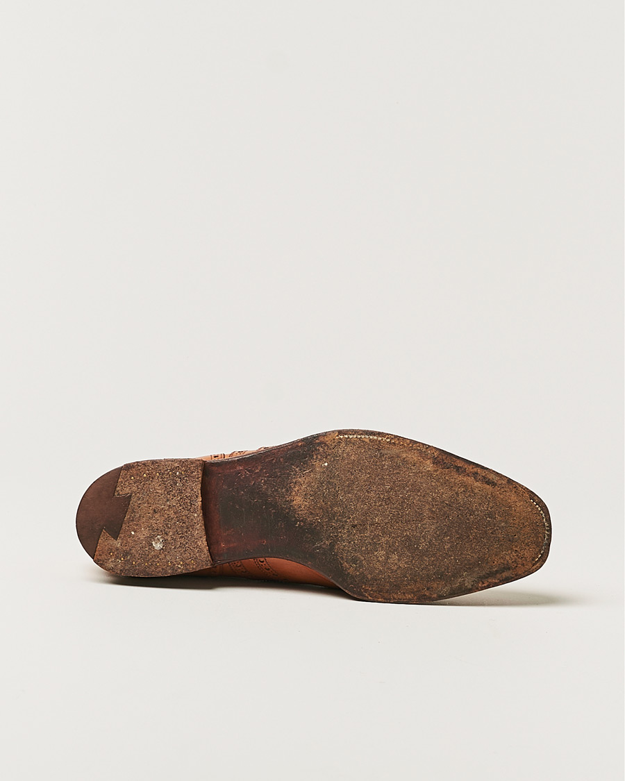 Uomini | Crockett & Jones Handgrade Clifford Oxford Brogue Tan Calf | Pre-owned | Crockett & Jones Handgrade Clifford Oxford Brogue Tan Calf