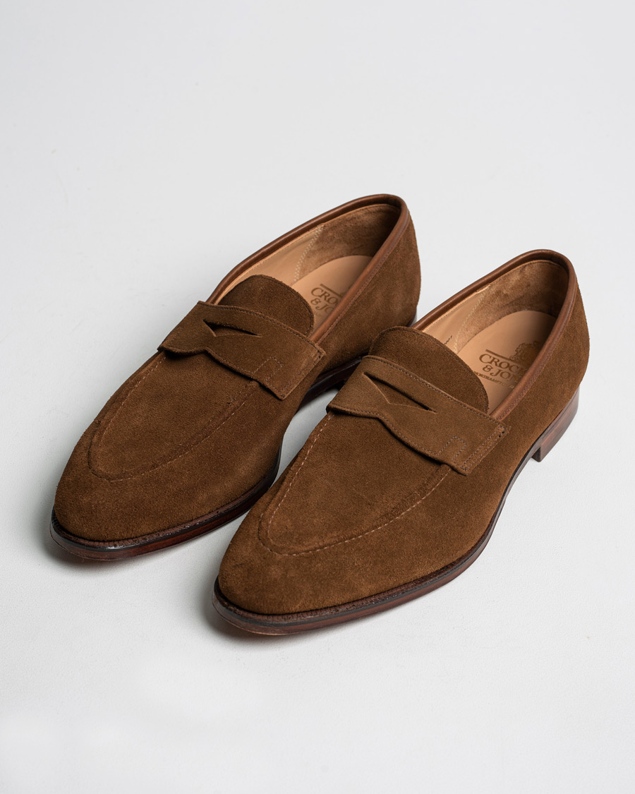 Uomini | Crockett & Jones Sydney Loafer Snuff Suede UK10 - EU44 | Pre-owned | Crockett & Jones Sydney Loafer Snuff Suede UK10 - EU44