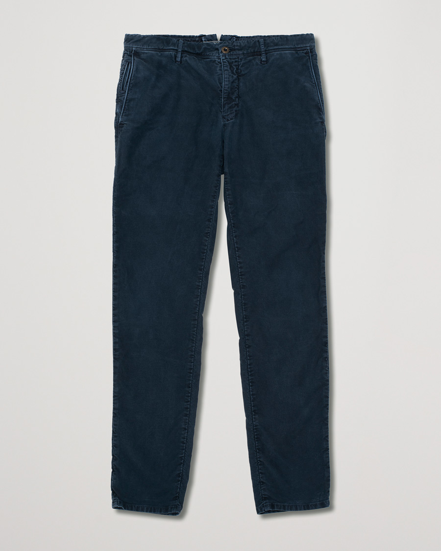 Uomini | Incotex Slim Fit Garment Dyed Washed Chino Navy | Pre-owned | Incotex Slim Fit Garment Dyed Washed Chino Navy