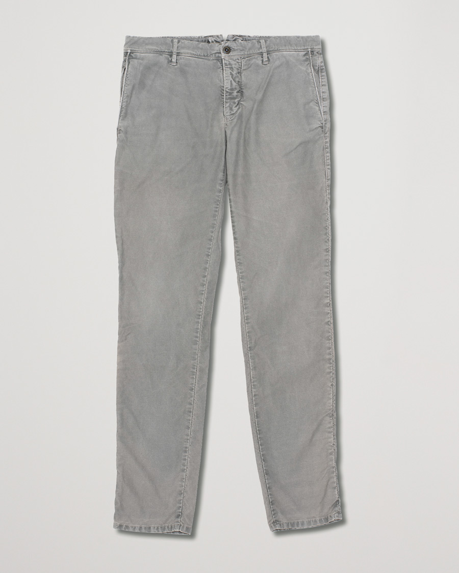 Uomini | Incotex Slim Fit Garment Dyed Washed Chino Grey W34 | Pre-owned | Incotex Slim Fit Garment Dyed Washed Chino Grey W34