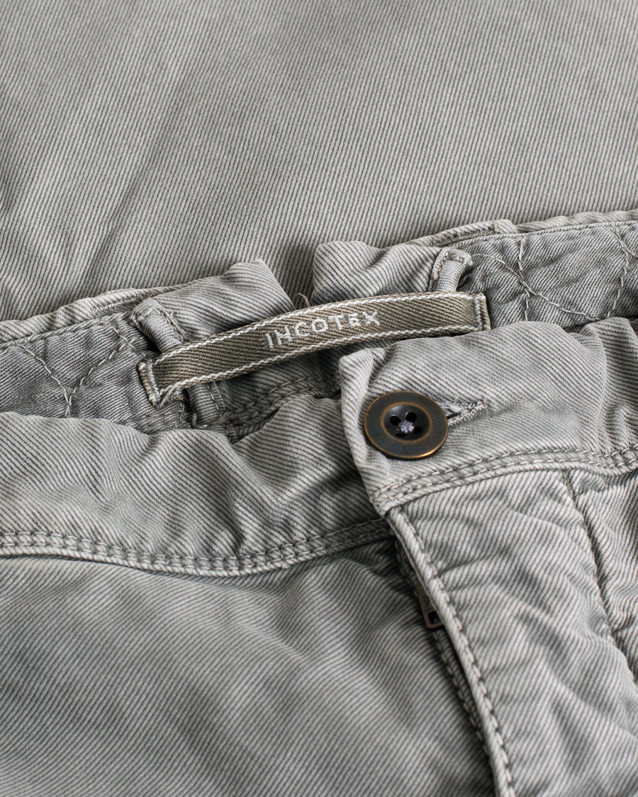Uomini | Incotex Slim Fit Garment Dyed Washed Chino Grey W34 | Pre-owned | Incotex Slim Fit Garment Dyed Washed Chino Grey W34
