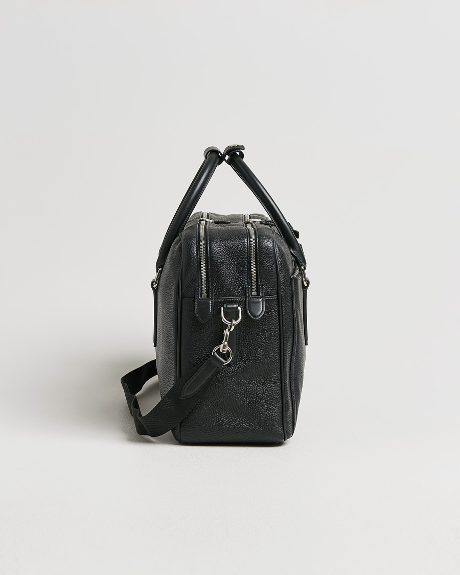 Uomini | Smythson Burlington 24 Hour Bag Black Deerskin | Pre-owned | Smythson Burlington 24 Hour Bag Black Deerskin