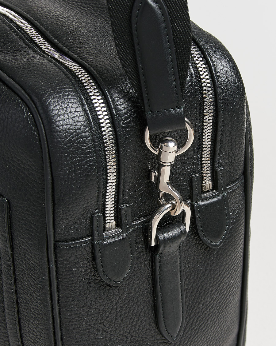 Uomini | Smythson Burlington 24 Hour Bag Black Deerskin | Pre-owned | Smythson Burlington 24 Hour Bag Black Deerskin