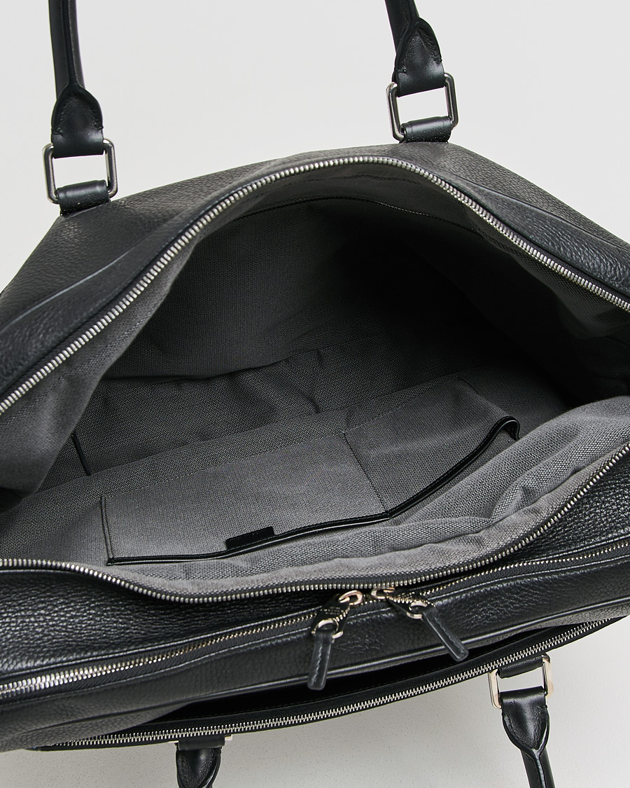 Uomini | Smythson Burlington 24 Hour Bag Black Deerskin | Pre-owned | Smythson Burlington 24 Hour Bag Black Deerskin