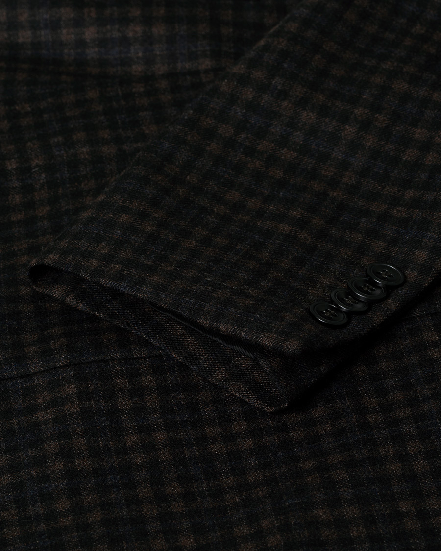 Uomini | Oscar Jacobson Epic Check Fratelli Tallia Di Delfino Blazer Brown 92 | Pre-owned | Oscar Jacobson Epic Check Fratelli Tallia Di Delfino Blazer Brown 92