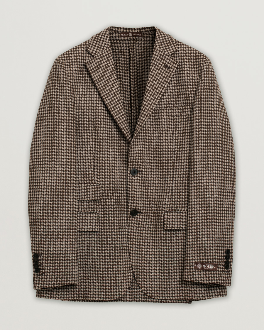 Uomini | Morris Heritage Keith Dogtooth Blazer Brown 50 | Pre-owned | Morris Heritage Keith Dogtooth Blazer Brown 50