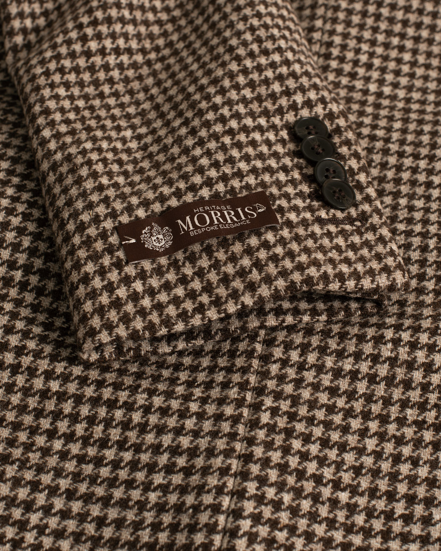 Uomini | Morris Heritage Keith Dogtooth Blazer Brown 50 | Pre-owned | Morris Heritage Keith Dogtooth Blazer Brown 50