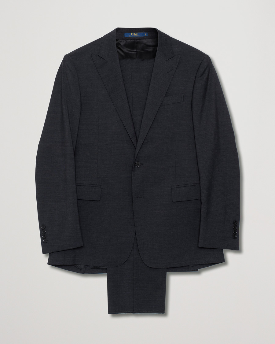 Uomini | Polo Ralph Lauren Clothing Connery Peak Lapel Wool Suit Grey 50 | Pre-owned | Polo Ralph Lauren Clothing Connery Peak Lapel Wool Suit Grey 50