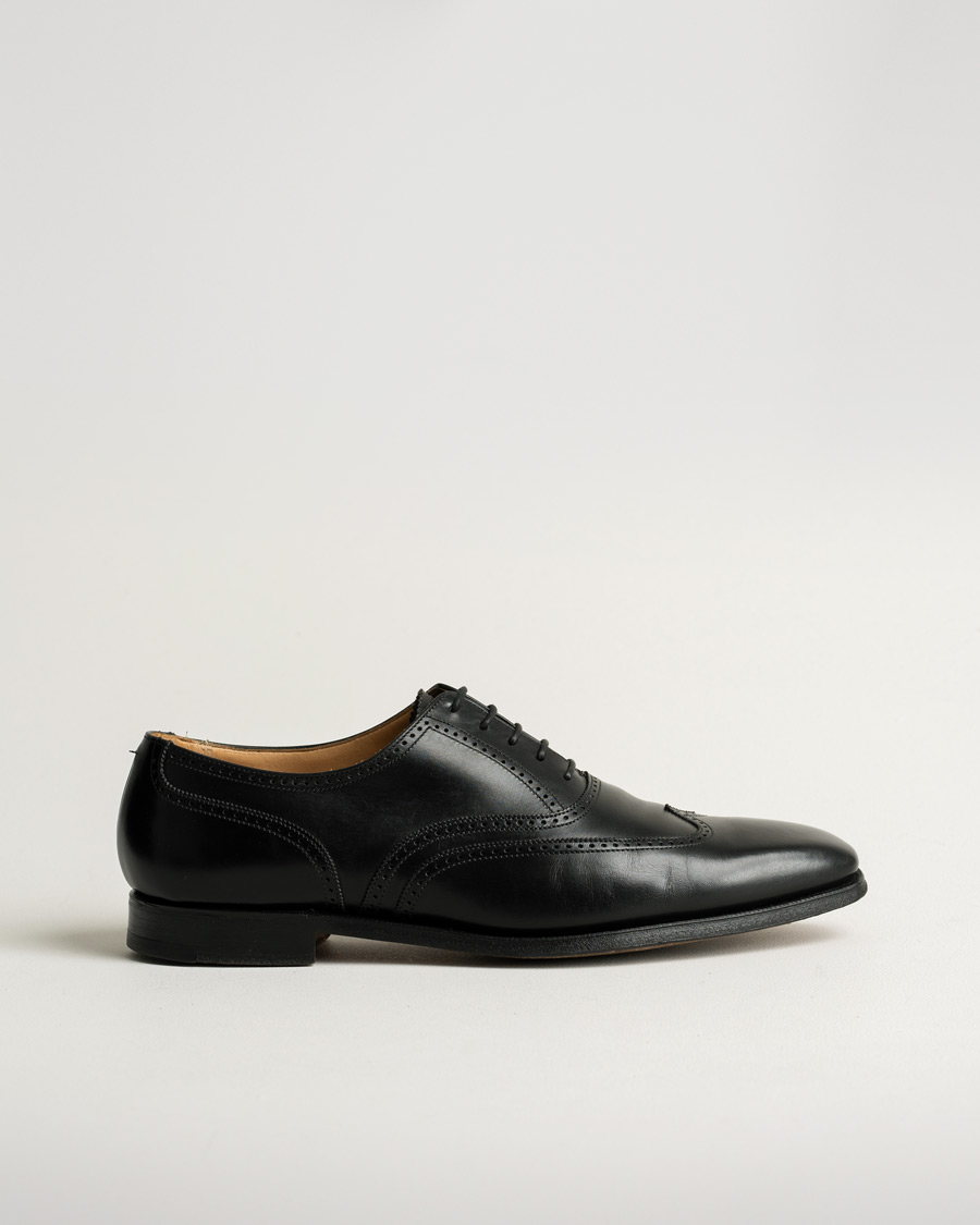 Uomini | Crockett & Jones Drummond Oxford Leatcher Sole Black Calf | Pre-owned | Crockett & Jones Drummond Oxford Leatcher Sole Black Calf