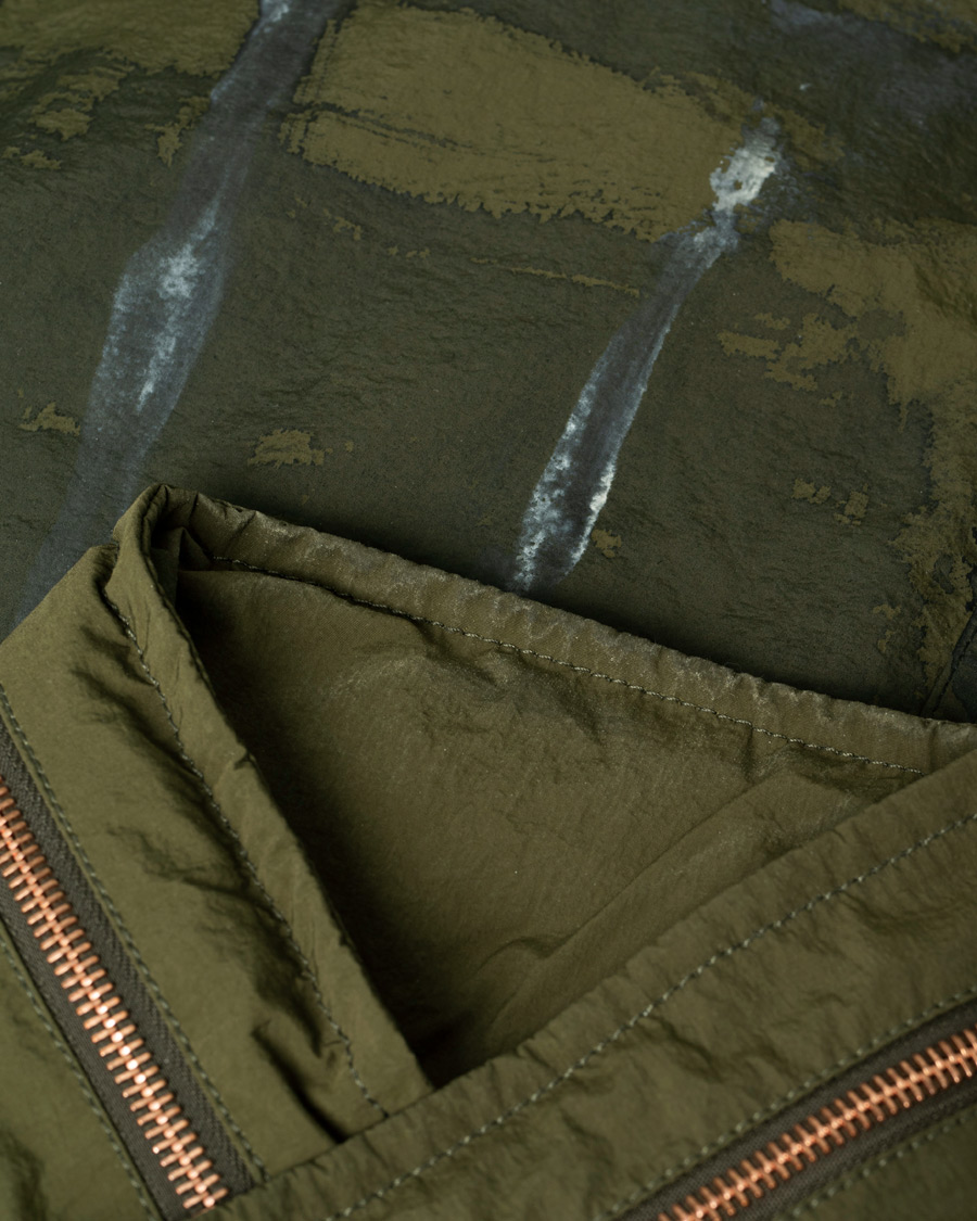 Uomini | Giacche | Pre-owned | President's Safety Vintage Nylon Washed Hand Paint Jacket Army M
