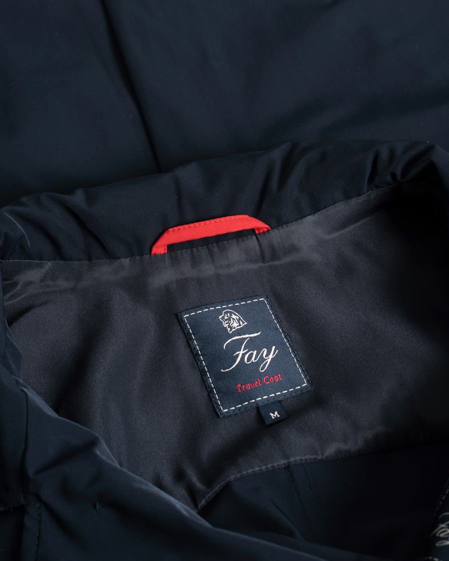 Uomini | Fay JFK Travel Raincoat  Navy | Pre-owned | Fay JFK Travel Raincoat  Navy