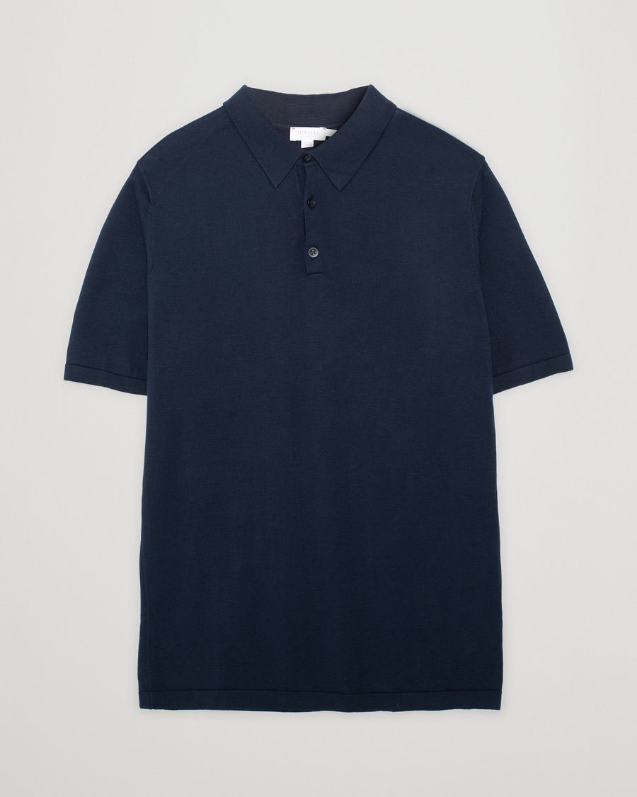 Uomini | Polo | Pre-owned | John Smedley Adrian Slim Fit Sea Island Polo Navy