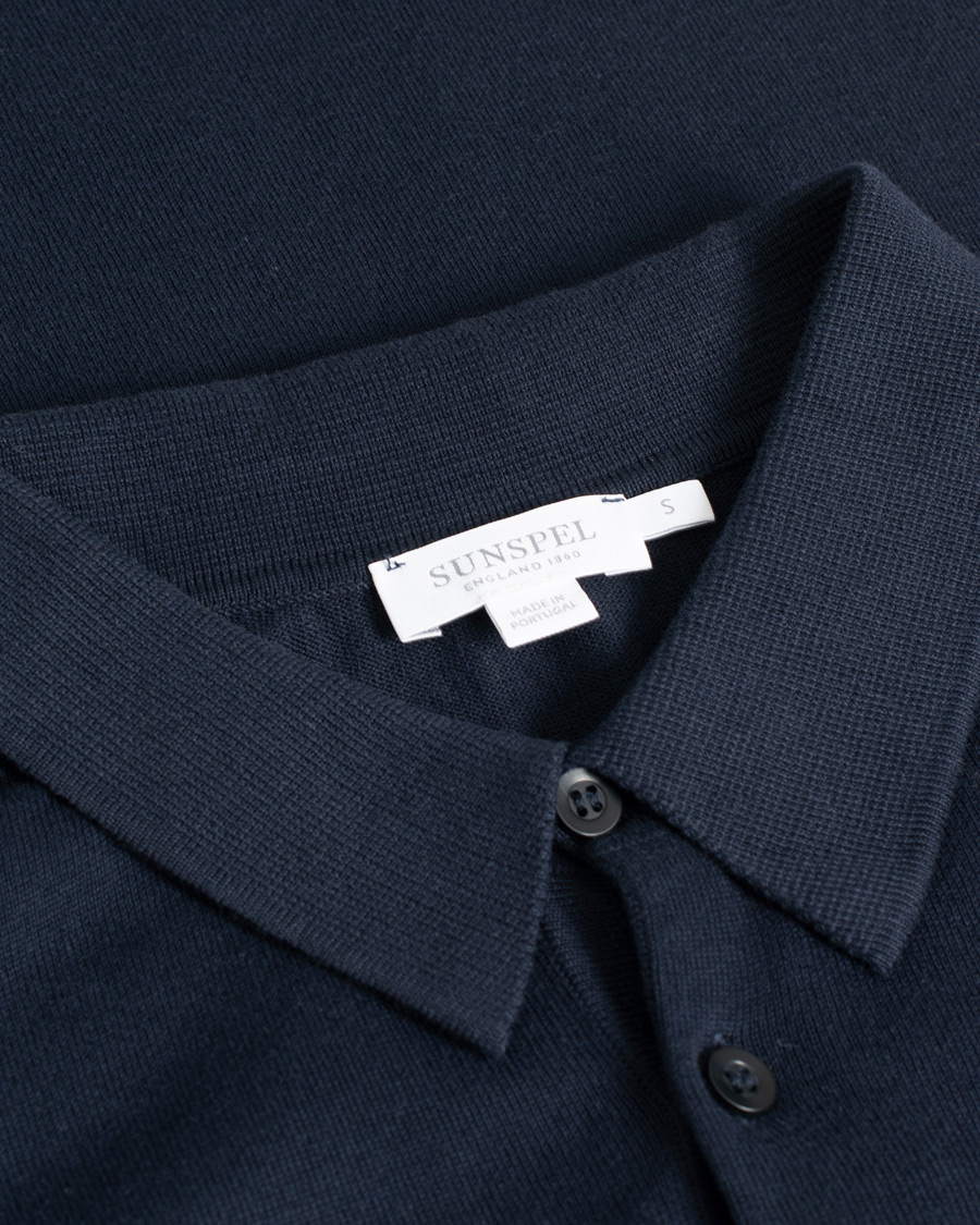 Uomini | Polo | Pre-owned | John Smedley Adrian Slim Fit Sea Island Polo Navy