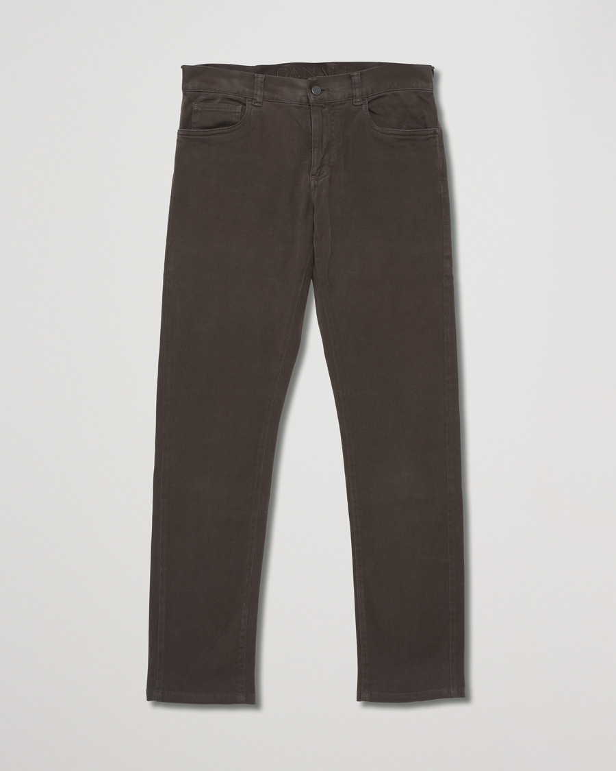 Uomini | Canali Cotton Stretch 5-Pocket Pants Dark Brown | Pre-owned | Canali Cotton Stretch 5-Pocket Pants Dark Brown