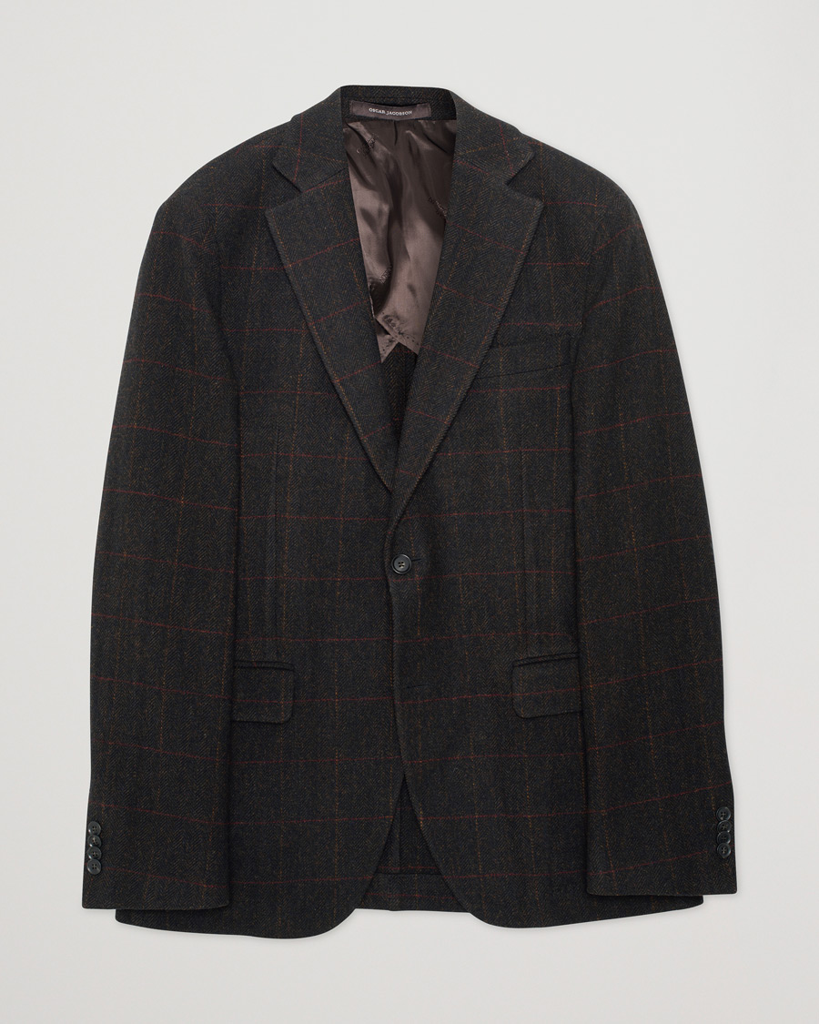 Uomini | Oscar Jacobson Egel Yorkshire Tweed by Moon Blazer Brown | Pre-owned | Oscar Jacobson Egel Yorkshire Tweed by Moon Blazer Brown