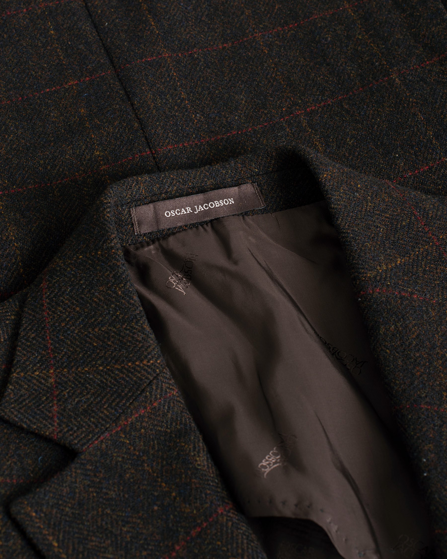 Uomini | Blazers | Pre-owned | Oscar Jacobson Egel Yorkshire Tweed by Moon Blazer Brown
