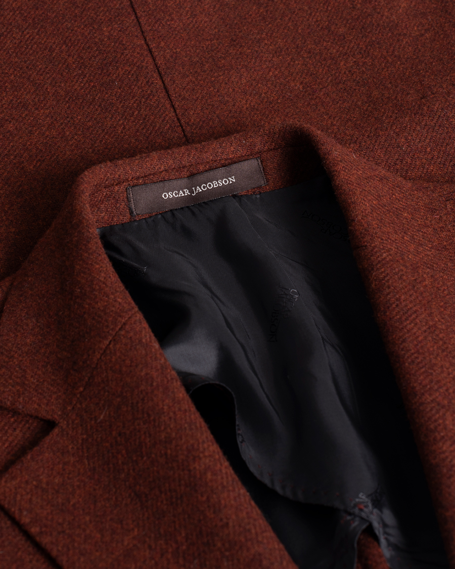 Uomini | Blazers | Pre-owned | Oscar Jacobson Edgar Flannel Blazer Rust 48