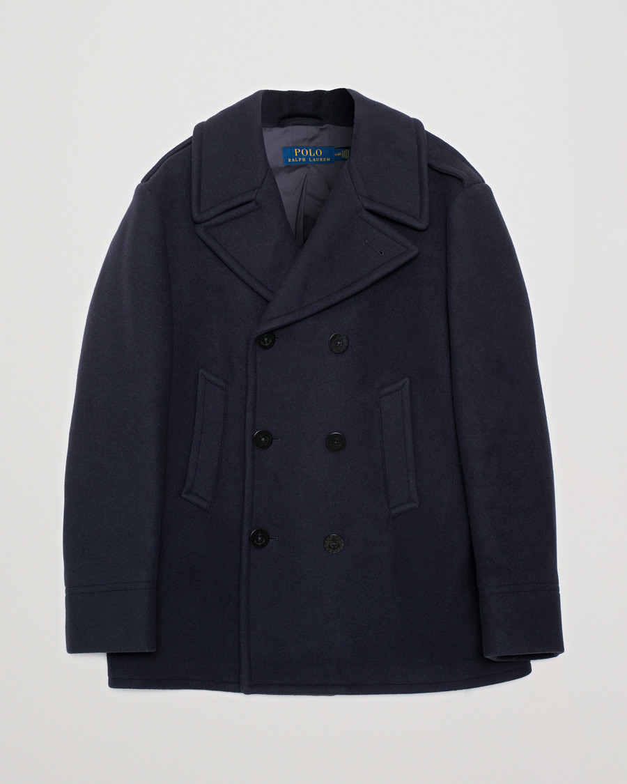 Uomini | Polo Ralph Lauren Wool Peacoat Navy | Pre-owned | Polo Ralph Lauren Wool Peacoat Navy