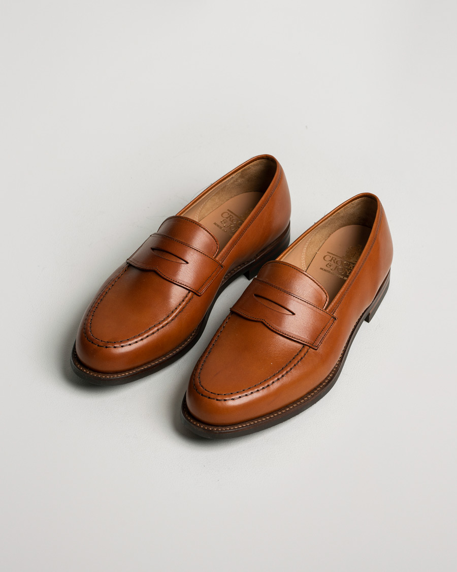 Uomini | Crockett & Jones Boston City Sole Congac Calf | Pre-owned | Crockett & Jones Boston City Sole Congac Calf