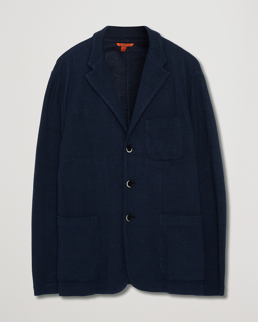 Uomini | Barena Torceo Mesola Jersey Blazer Navy | Pre-owned | Barena Torceo Mesola Jersey Blazer Navy