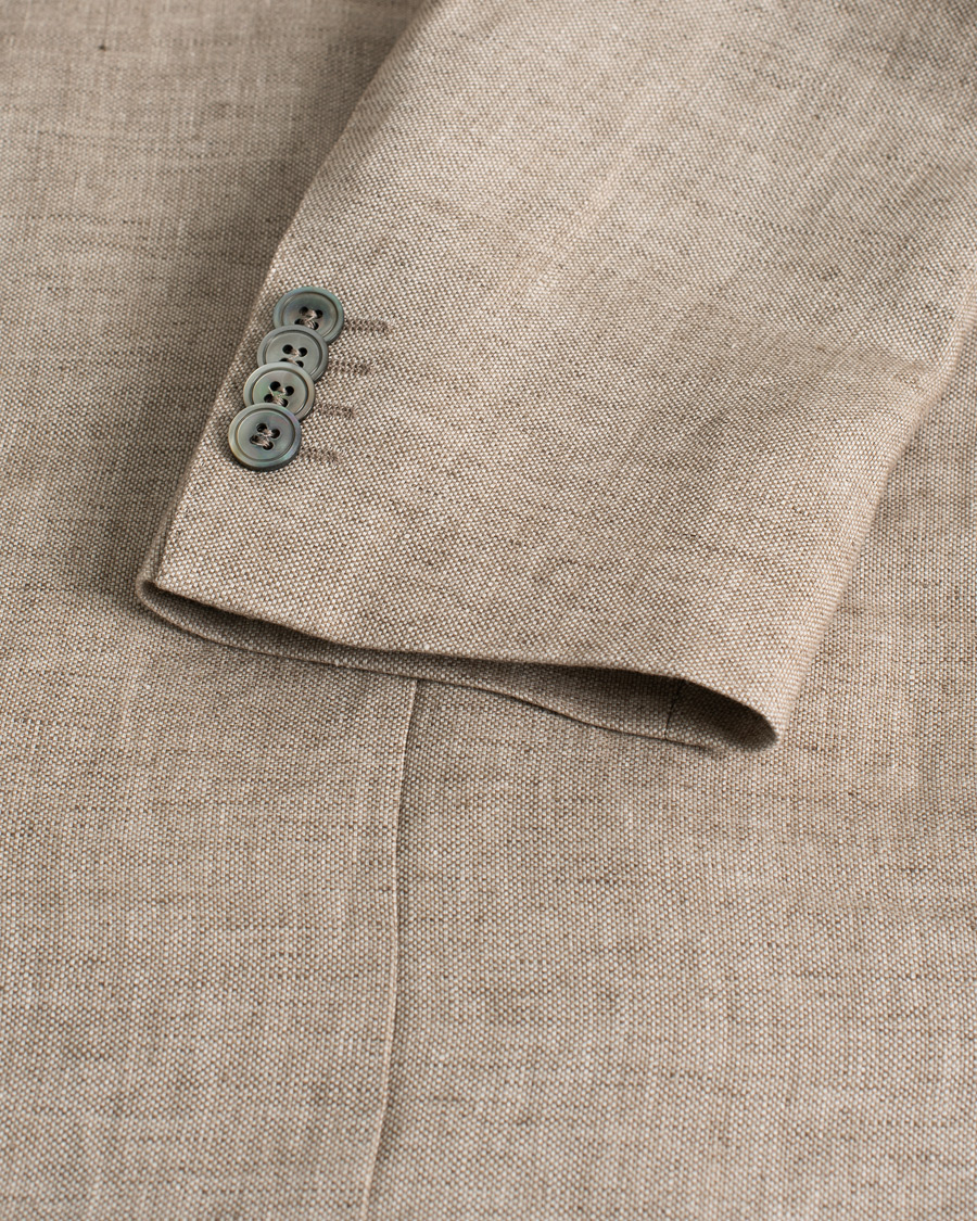 Uomini | Oscar Jacobson Egel Linen Blazer Beige | Pre-owned | Oscar Jacobson Egel Linen Blazer Beige