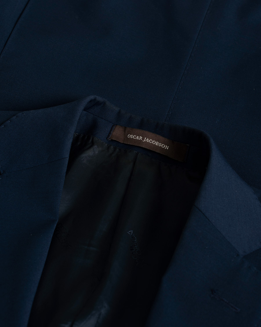 Uomini | Blazers | Pre-owned | Oscar Jacobson Wool Stretch Suit Blue 46/48