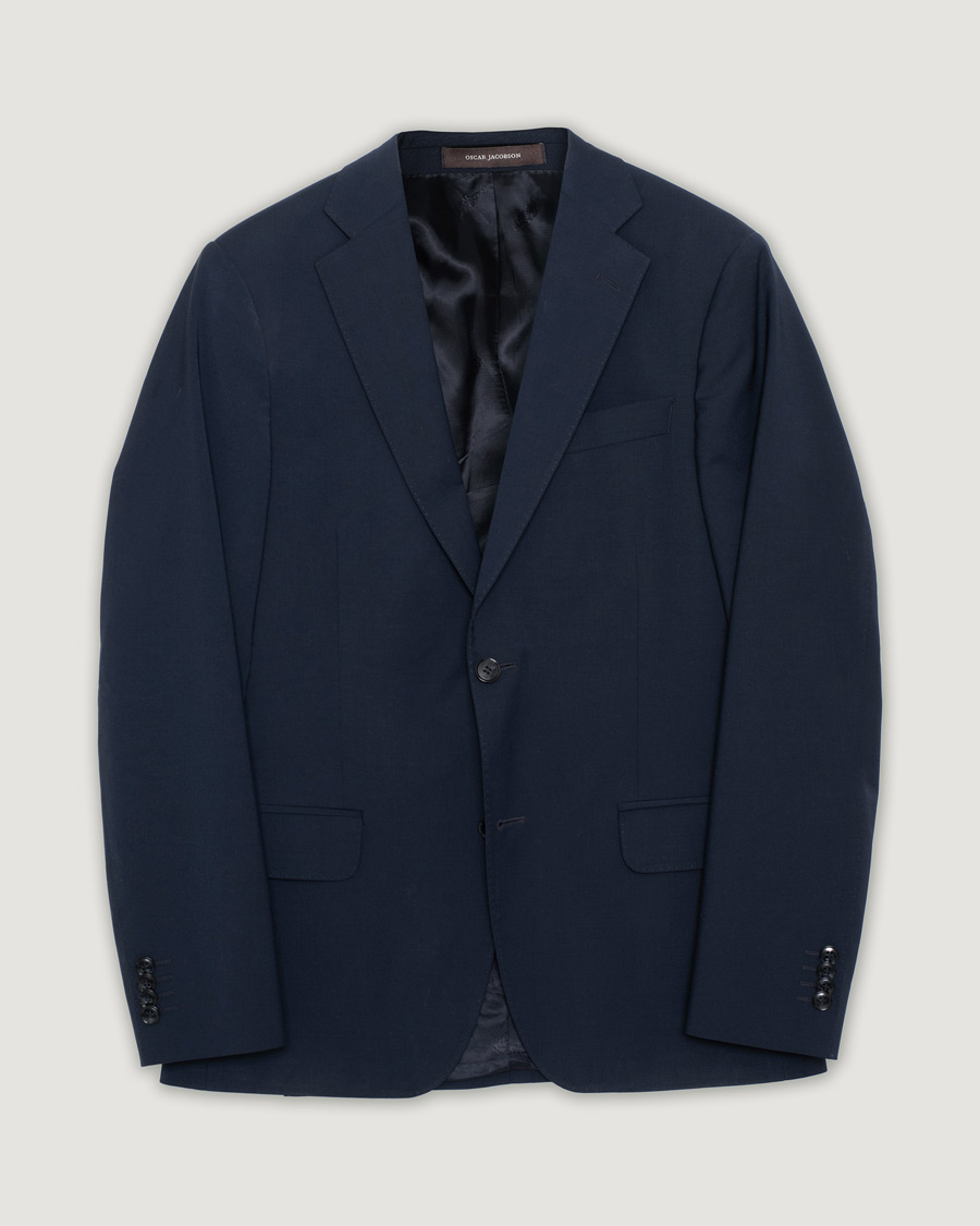 Uomini | Oscar Jacobson Edmund Wool Blazer Navy | Pre-owned | Oscar Jacobson Edmund Wool Blazer Navy