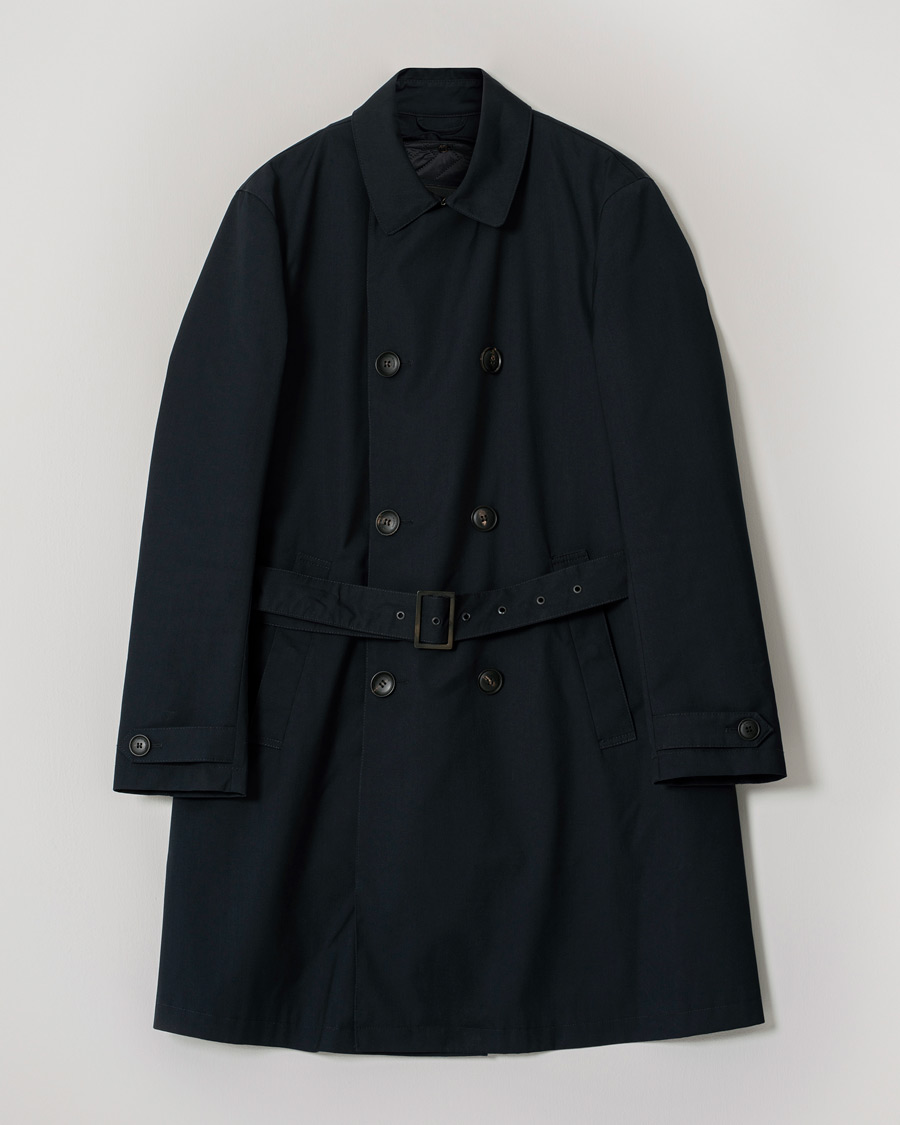 Uomini | Emporio Armani Trenchcoat Navy | Pre-owned | Emporio Armani Trenchcoat Navy
