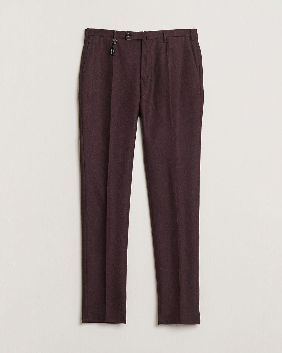 Uomini | Pantaloni Pre-owned | Pre-owned | Incotex Slim Fit Super 100's Wool Flannel Trousers Burgundy 48