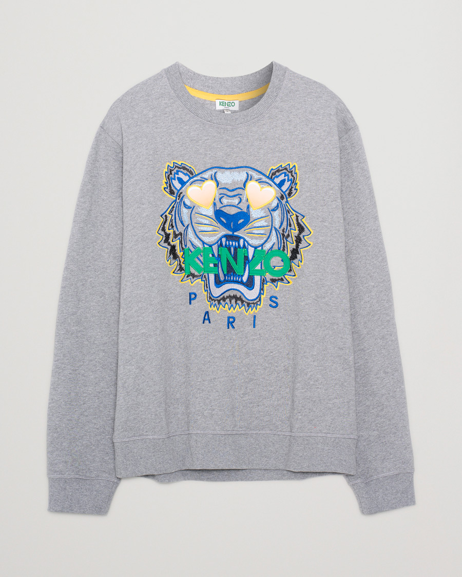 Uomini | Kenzo Tiger Valentine Sweatshirt Light Grey | Pre-owned | Kenzo Tiger Valentine Sweatshirt Light Grey