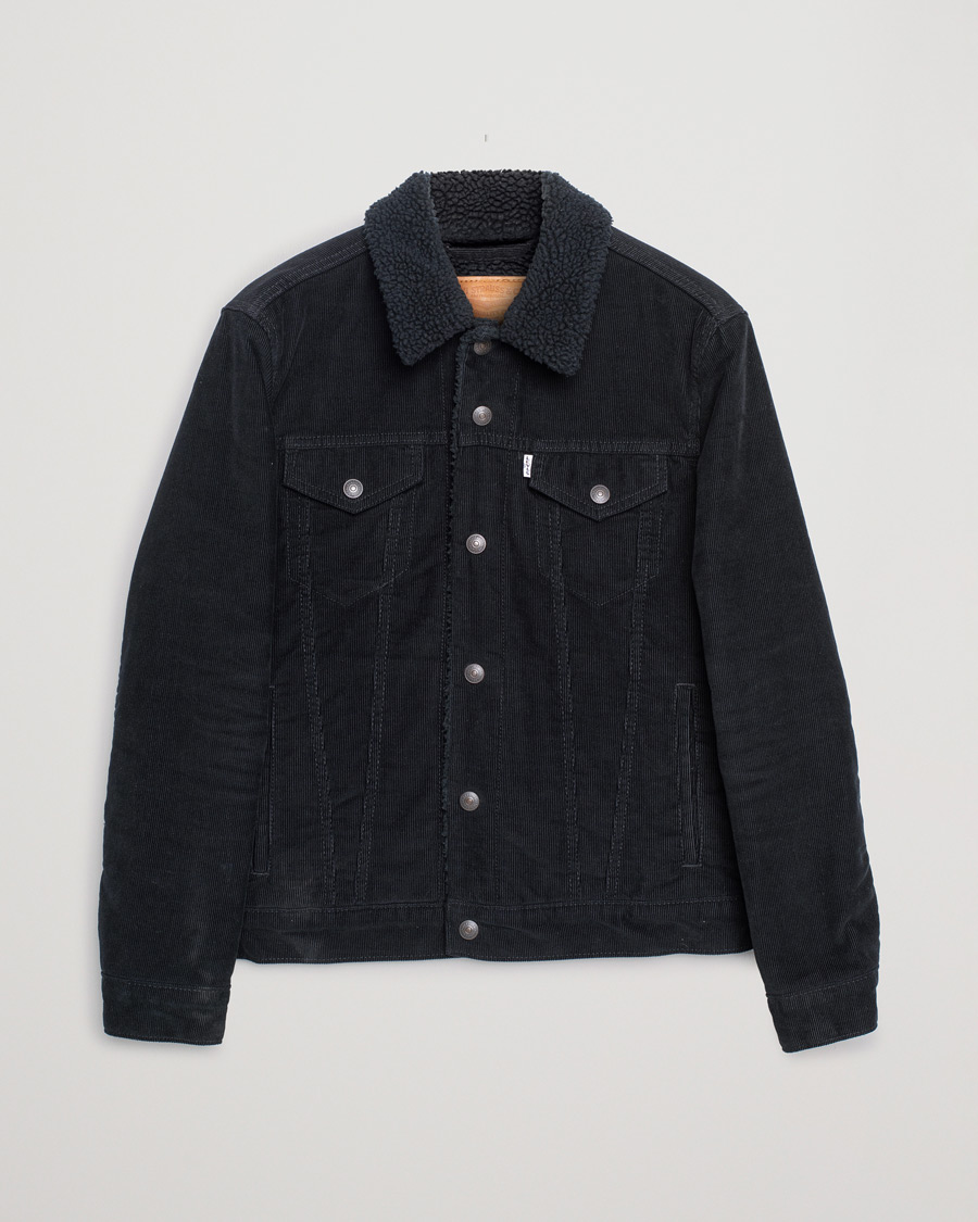 Uomini | Levi's Type III Sherpa Corduroy Trucker Black | Pre-owned | Levi's Type III Sherpa Corduroy Trucker Black