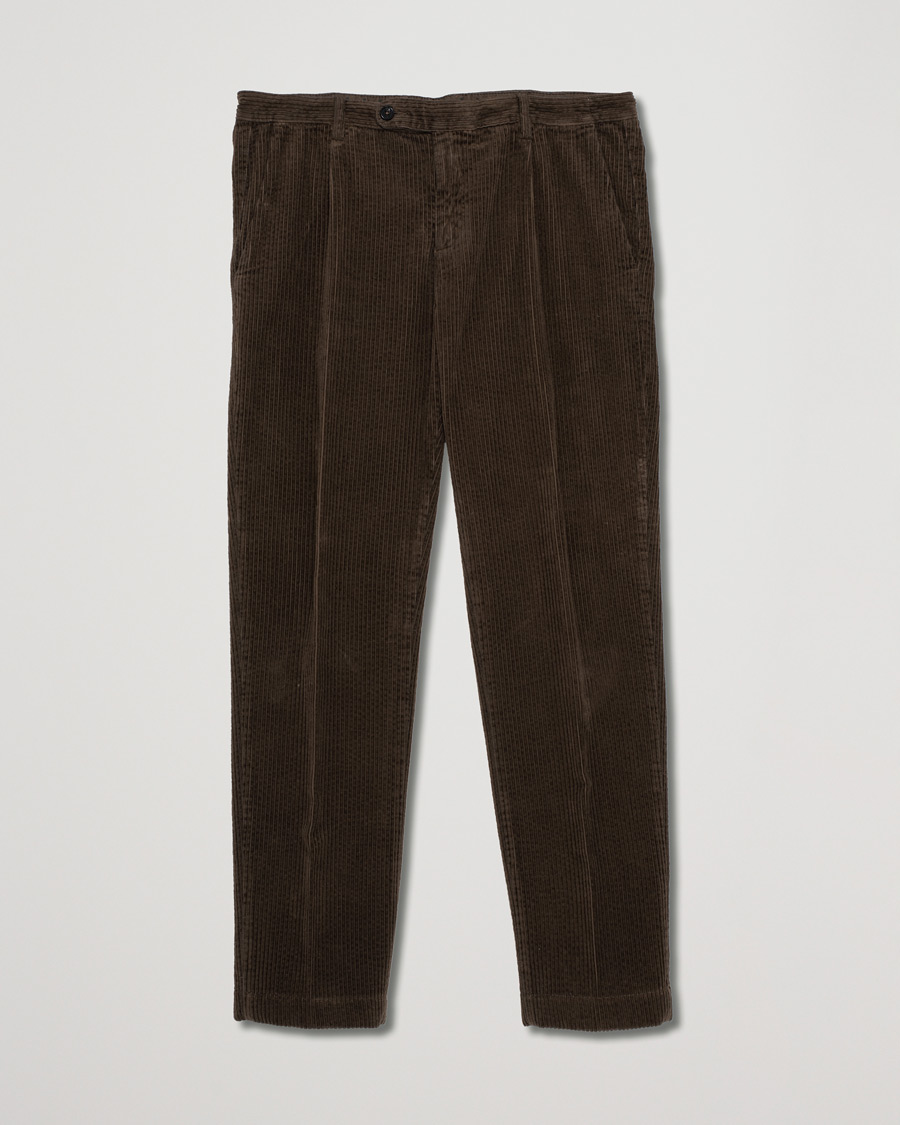 Uomini | Massimo Alba Ionio Single Pleated Corduroy Trousers Brown 52 | Pre-owned | Massimo Alba Ionio Single Pleated Corduroy Trousers Brown 52