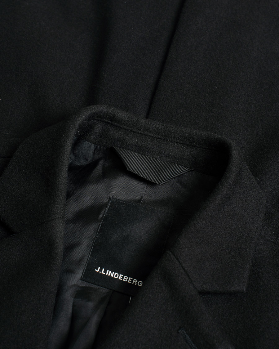 Uomini | J.Lindeberg Wolger Compact Melton Coat Black | Pre-owned | J.Lindeberg Wolger Compact Melton Coat Black