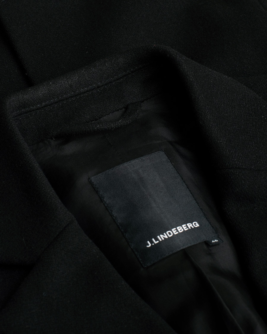 Uomini | J.Lindeberg Wolger Compact Melton Coat Black 46 | Pre-owned | J.Lindeberg Wolger Compact Melton Coat Black 46