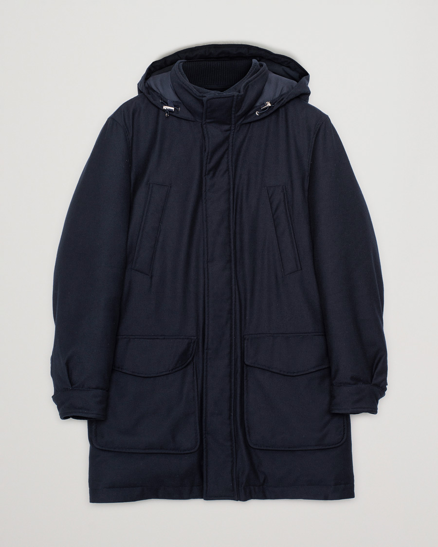 Uomini | Morris Heritage Brunate Limited Wool Down Parka Navy | Pre-owned | Morris Heritage Brunate Limited Wool Down Parka Navy