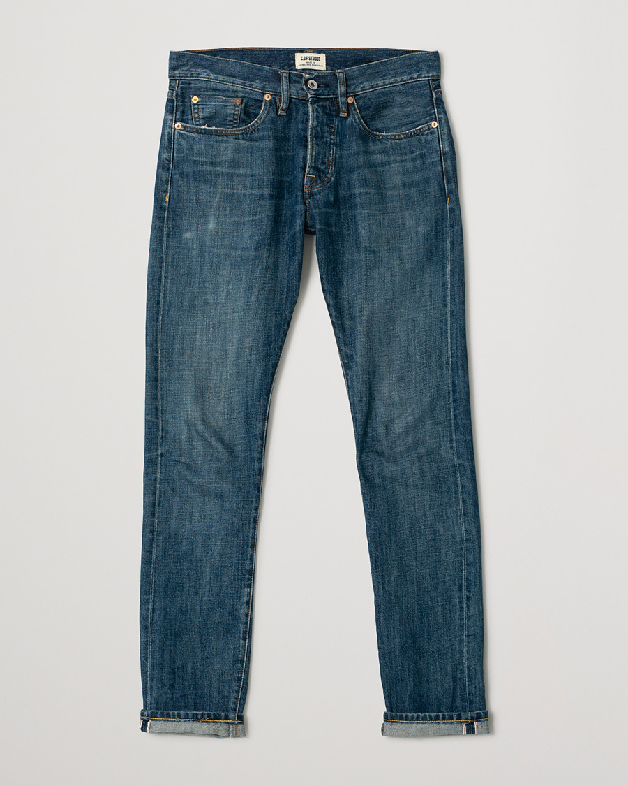 Uomini | C.O.F. Studio M3 Regular Tapered Fit Selvedge Jeans Classic Worn W29 | Pre-owned | C.O.F. Studio M3 Regular Tapered Fit Selvedge Jeans Classic Worn W29