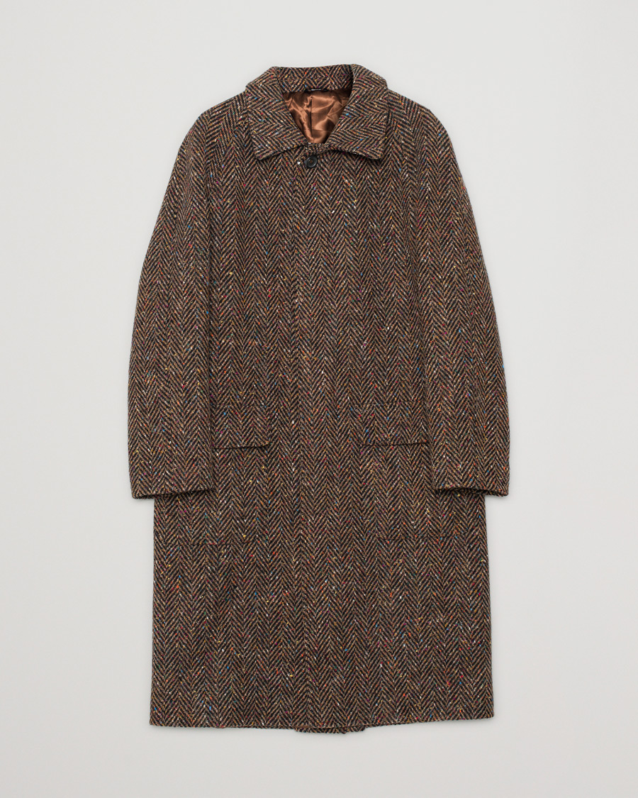 Uomini | Berg&Berg Nelson Tweed Raglan Coat Brown 50 | Pre-owned | Berg&Berg Nelson Tweed Raglan Coat Brown 50