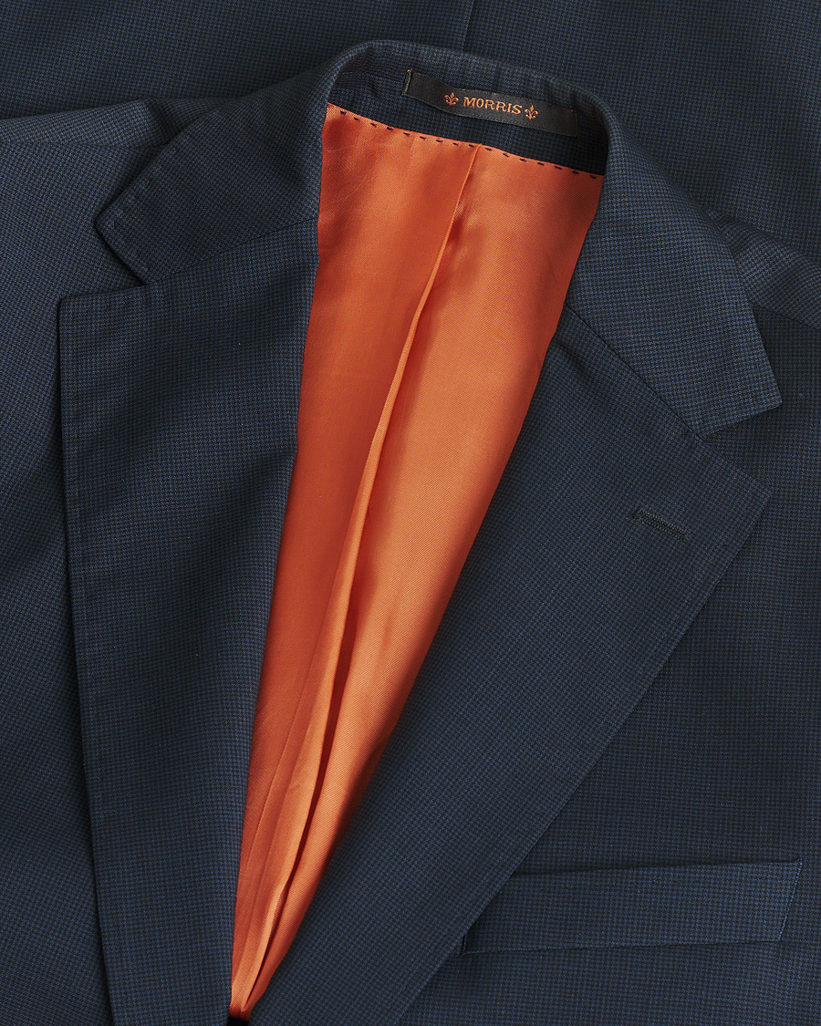 Uomini | Abiti Pre-owned | Pre-owned | Morris Wool Suit Navy Check 150