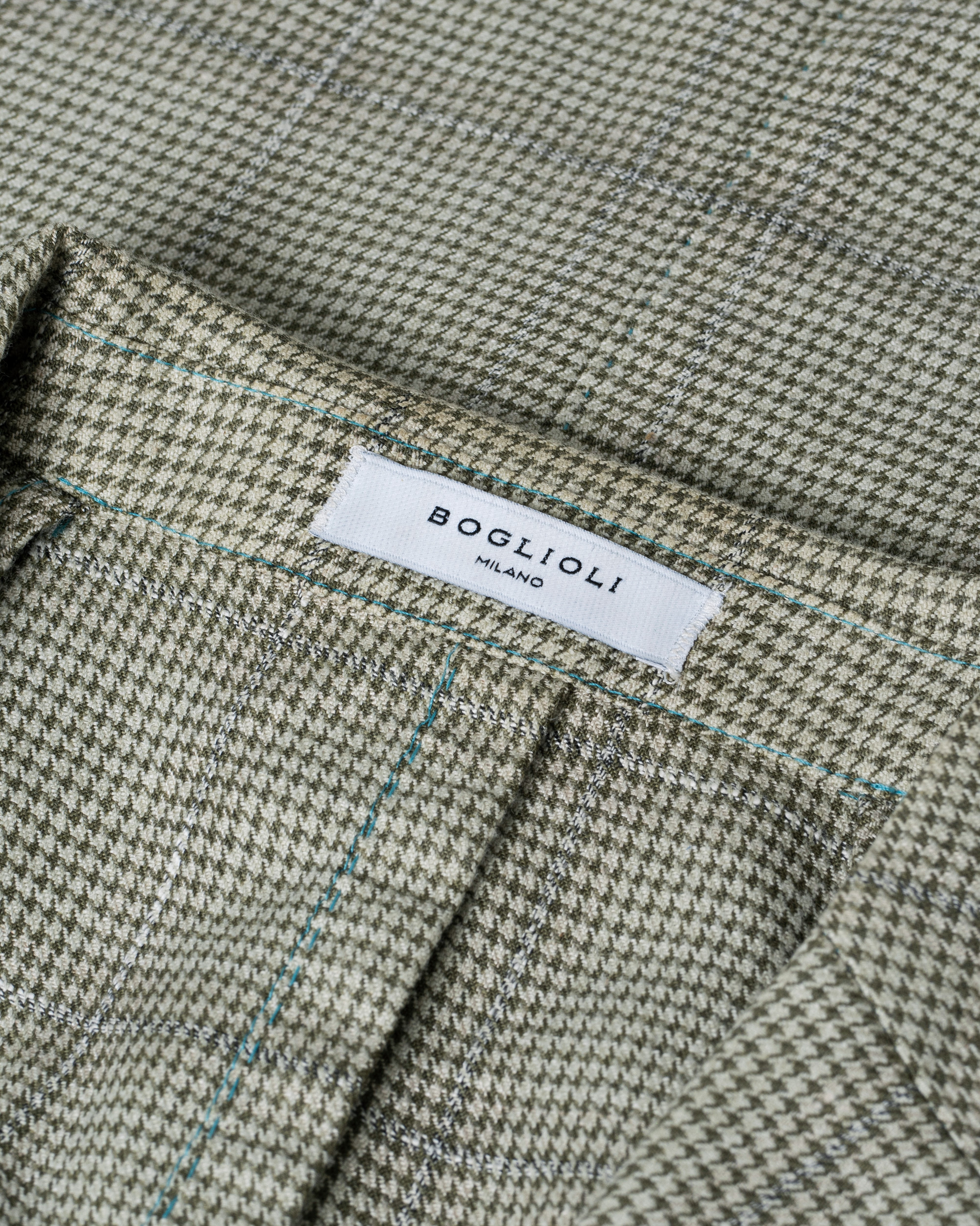 Uomini | Boglioli K Jacket Houndstooth Overcheck Blazer Green 46 | Pre-owned | Boglioli K Jacket Houndstooth Overcheck Blazer Green 46
