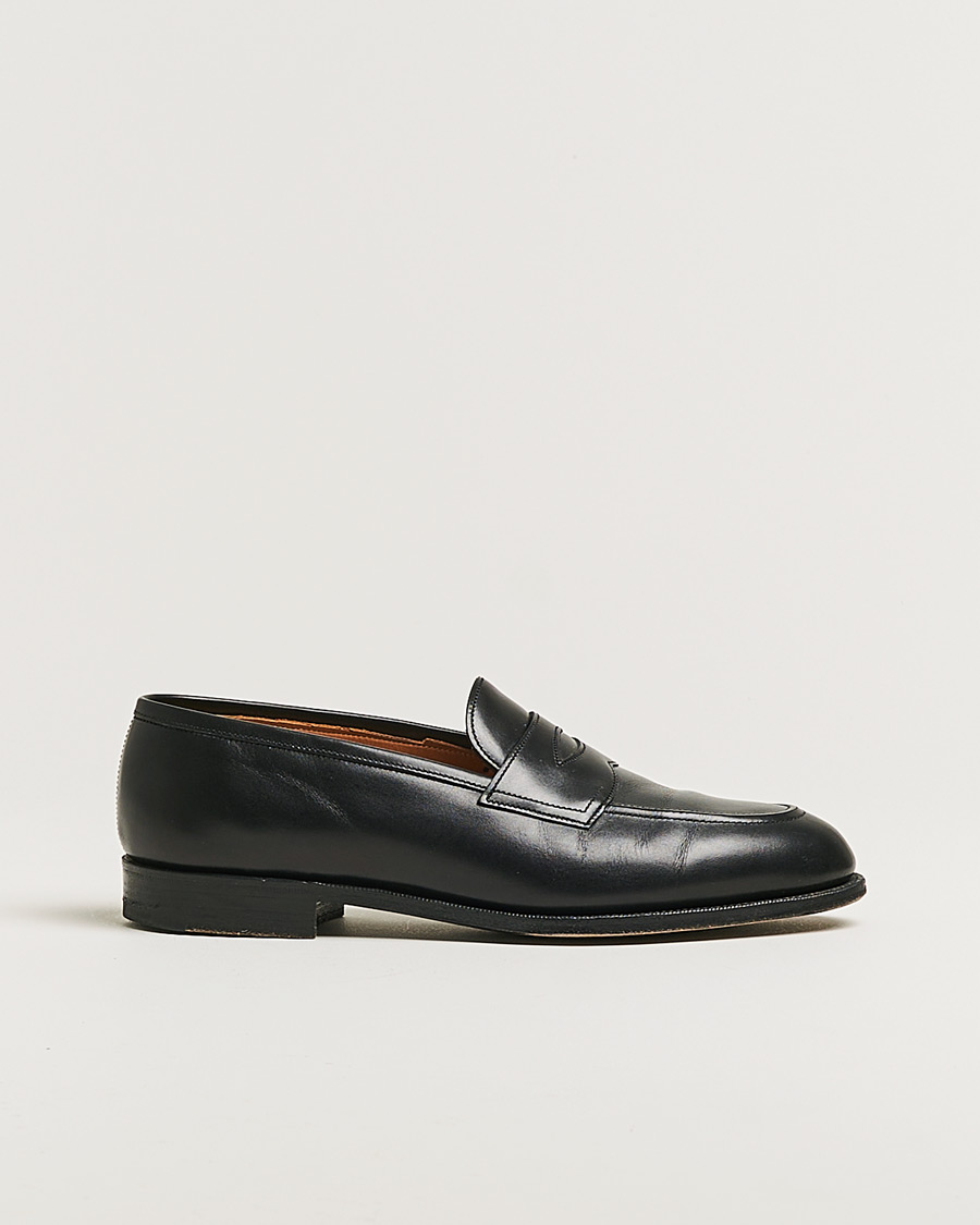 Uomini | Edward Green Piccadilly Penny Loafer Black Calf | Pre-owned | Edward Green Piccadilly Penny Loafer Black Calf