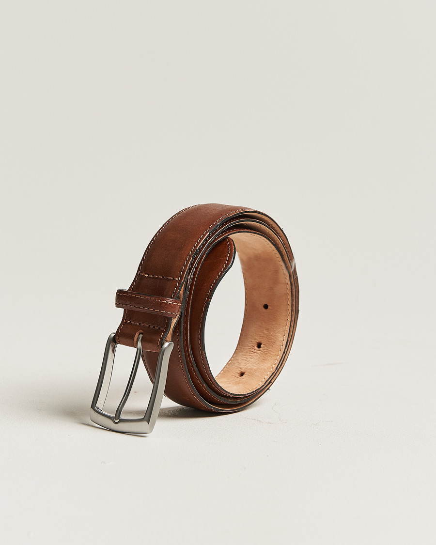 Uomini | Loake 1880 Henry Leather Belt 3,3 cm Mahogany | Pre-owned | Loake 1880 Henry Leather Belt 3,3 cm Mahogany