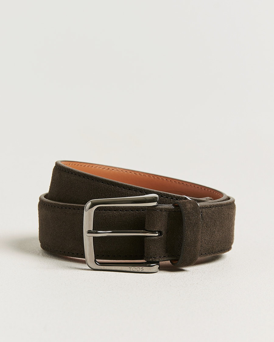 Uomini | Accessori Pre-owned | Pre-owned | Tod's Suede 3,5 cm Belt Brown 95
