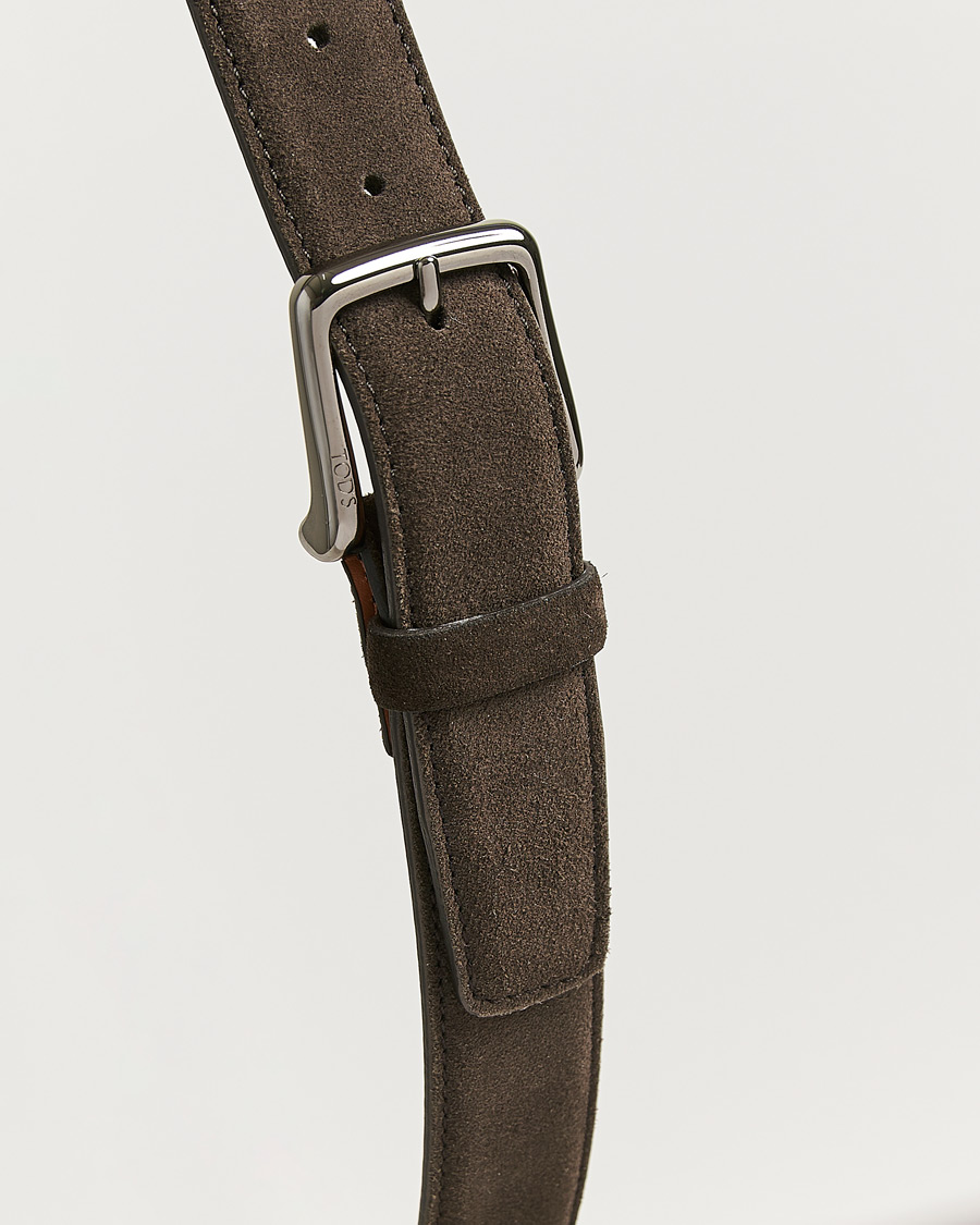 Uomini | Accessori Pre-owned | Pre-owned | Tod's Suede 3,5 cm Belt Brown 95