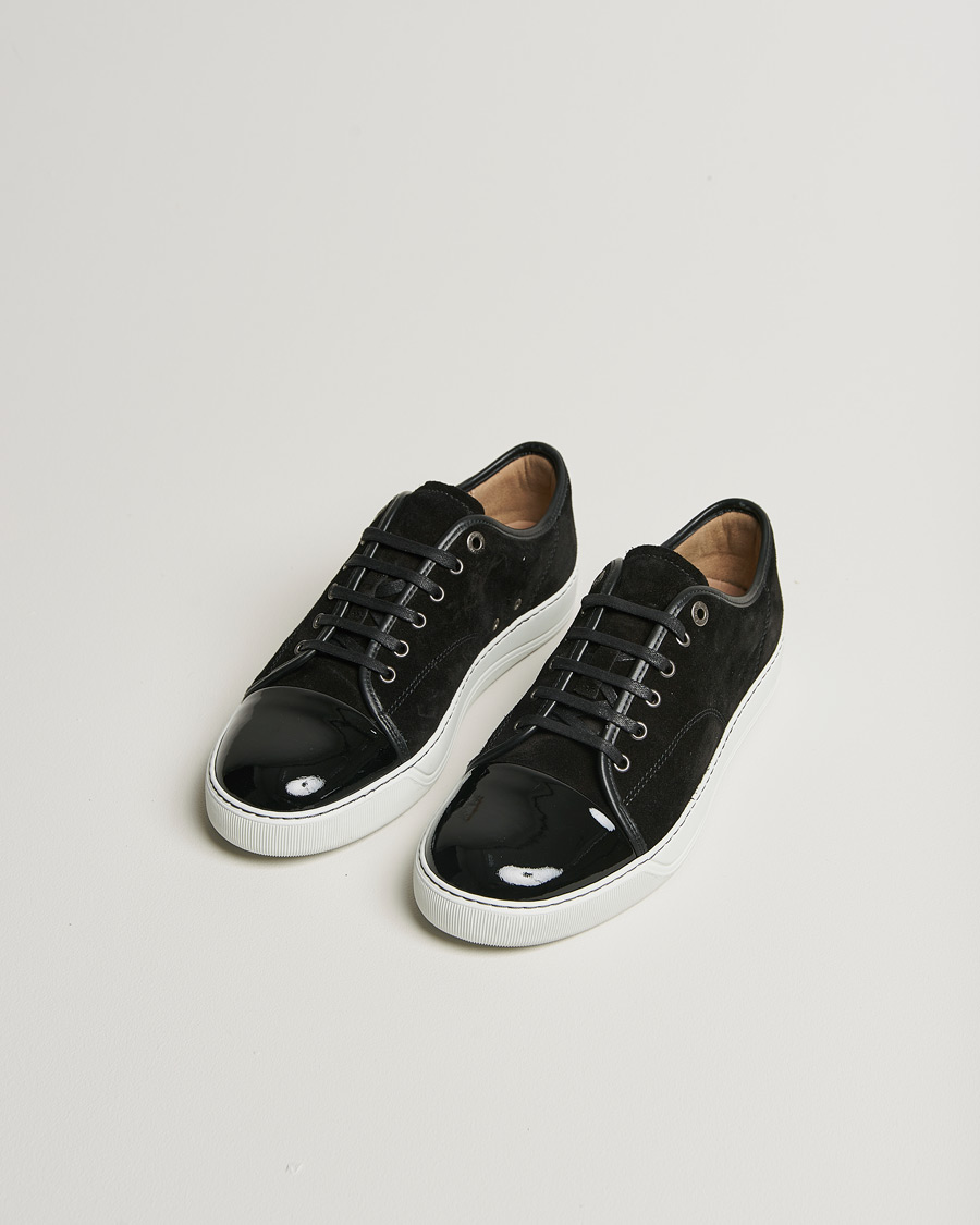 Uomini | Lanvin Patent Cap Toe Sneaker Black | Pre-owned | Lanvin Patent Cap Toe Sneaker Black