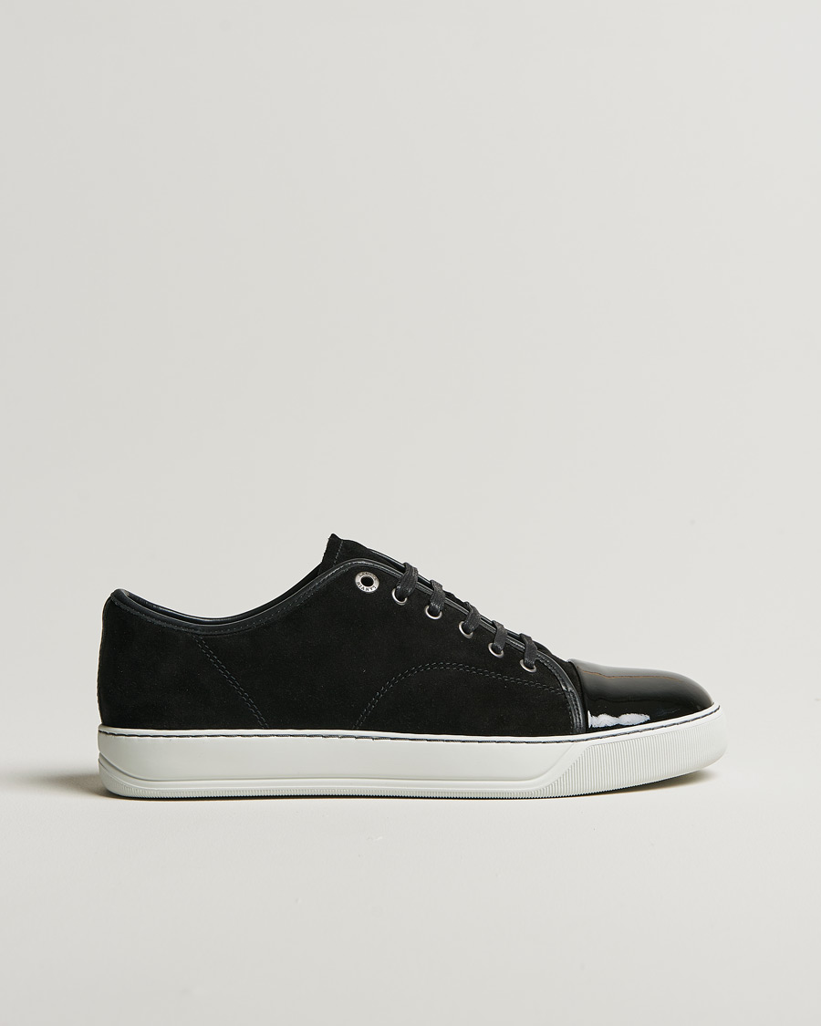 Uomini | Lanvin Patent Cap Toe Sneaker Black | Pre-owned | Lanvin Patent Cap Toe Sneaker Black