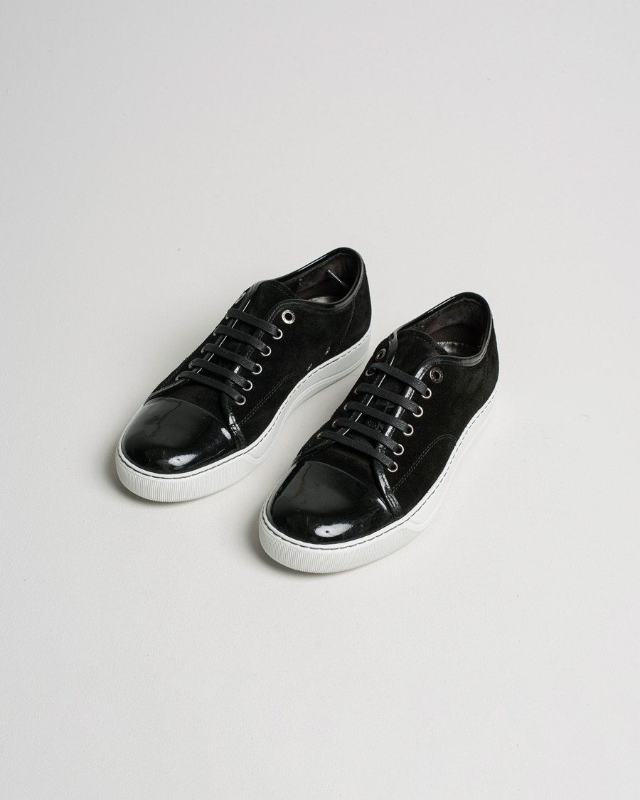 Uomini | Lanvin Patent Cap Toe Sneaker Black | Pre-owned | Lanvin Patent Cap Toe Sneaker Black