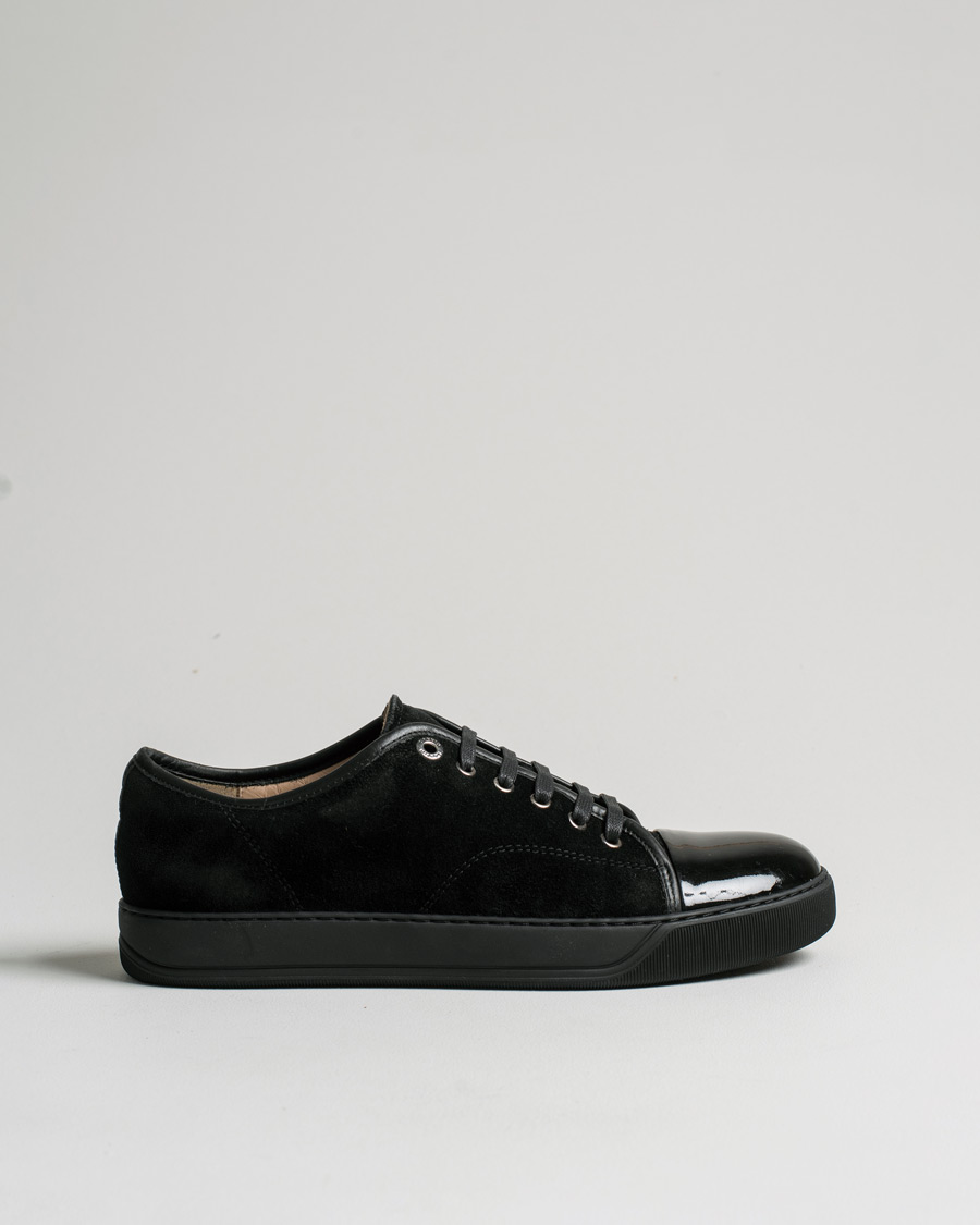Uomini | Lanvin Patent Cap Toe Sneaker Black/Black | Pre-owned | Lanvin Patent Cap Toe Sneaker Black/Black