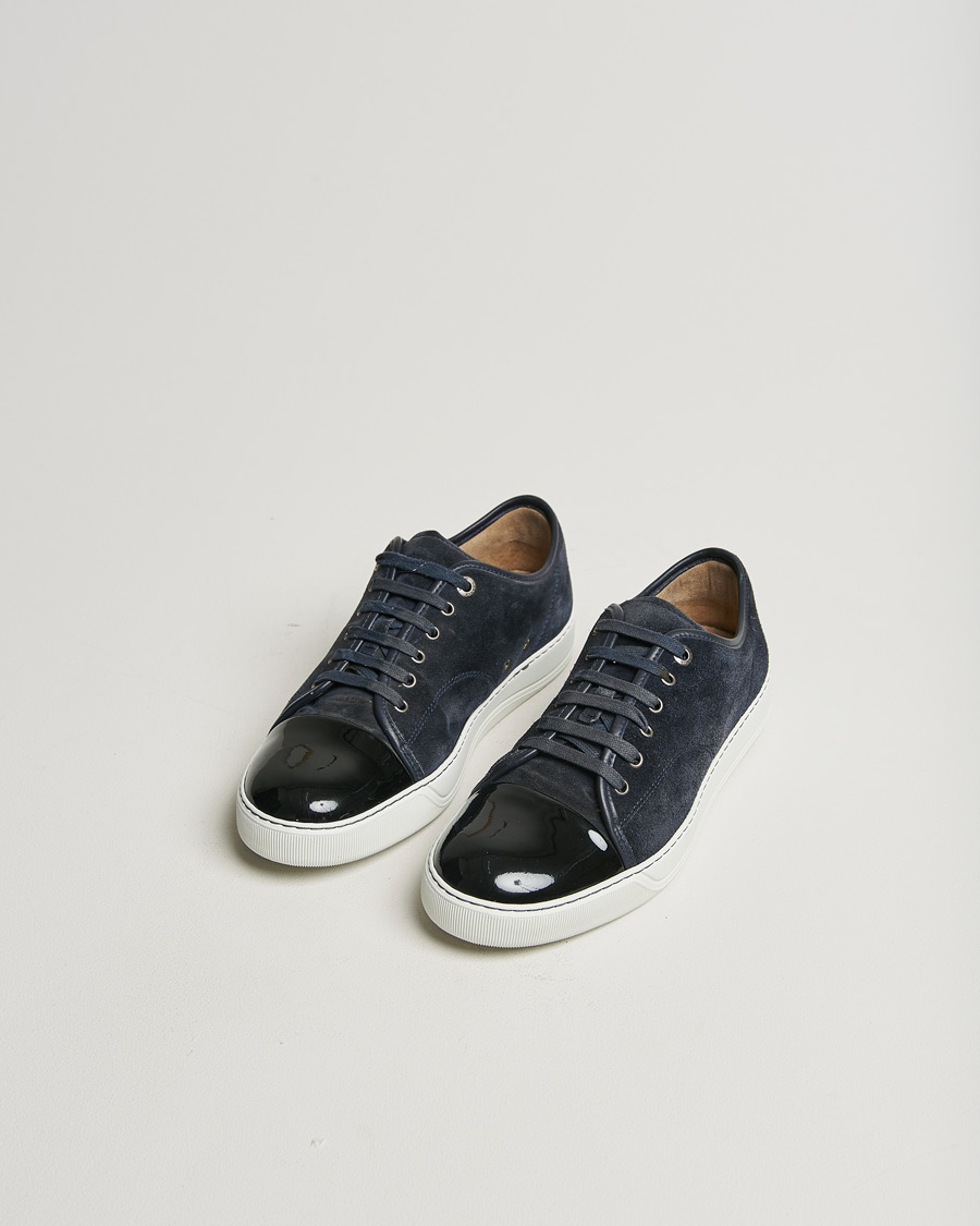 Uomini | Lanvin Patent Cap Toe Sneaker Navy | Pre-owned | Lanvin Patent Cap Toe Sneaker Navy
