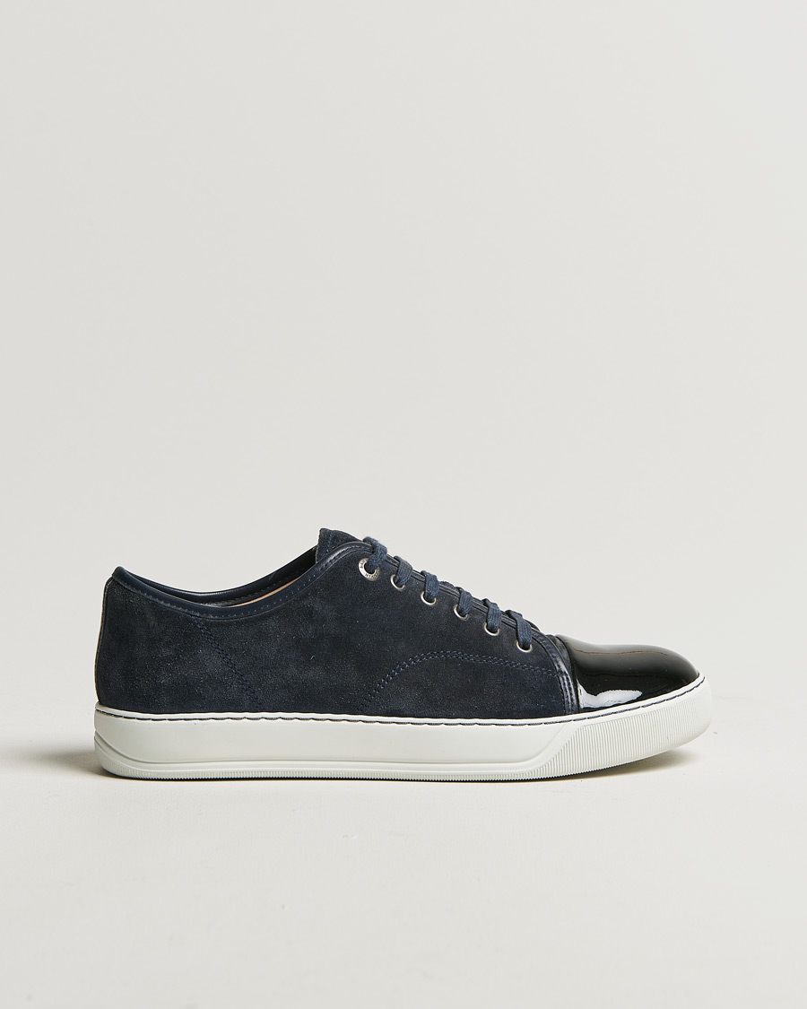 Uomini | Lanvin Patent Cap Toe Sneaker Navy | Pre-owned | Lanvin Patent Cap Toe Sneaker Navy