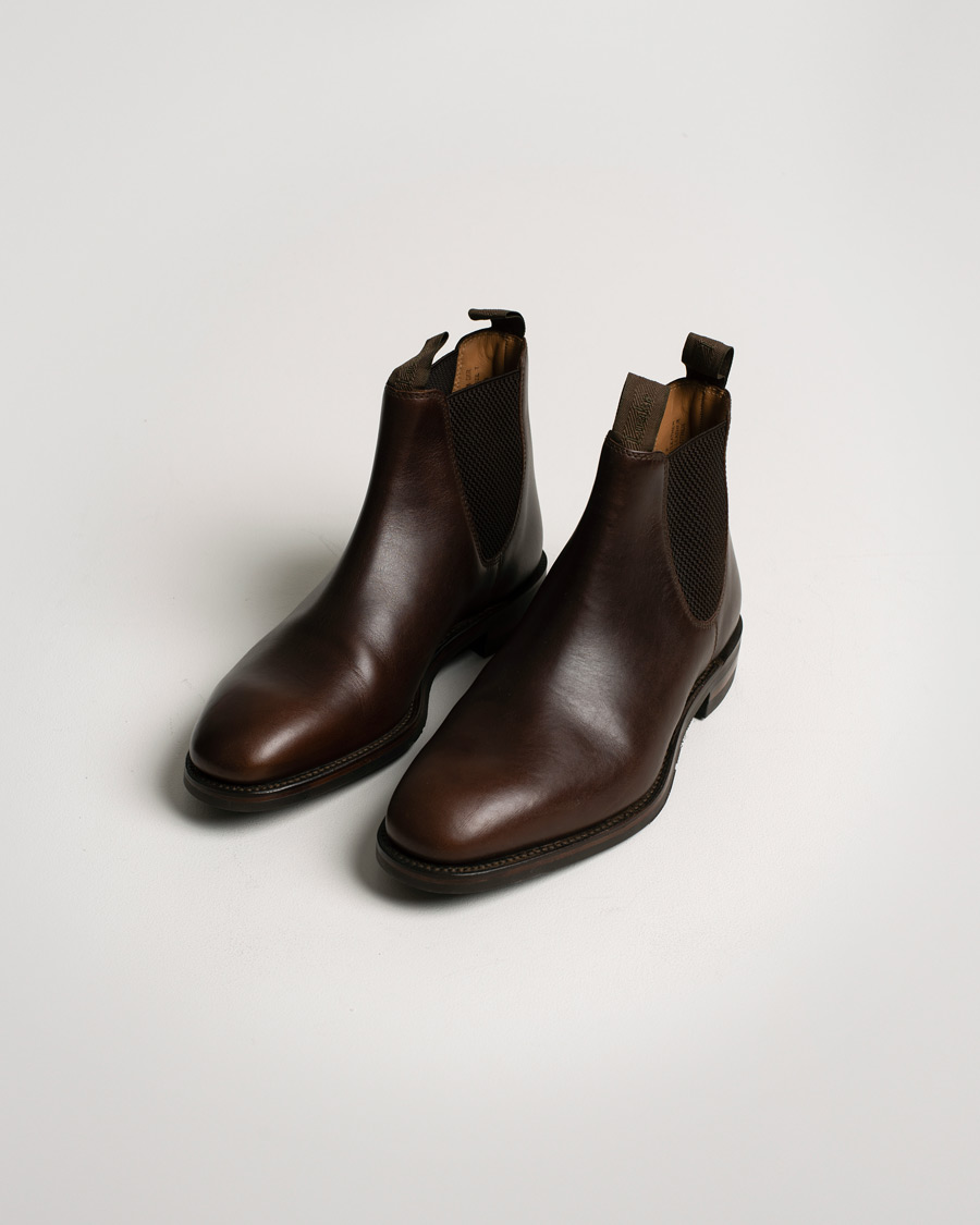 Uomini | Loake 1880 Chatsworth Chelsea Boot Dk Brown Waxy Calf | Pre-owned | Loake 1880 Chatsworth Chelsea Boot Dk Brown Waxy Calf